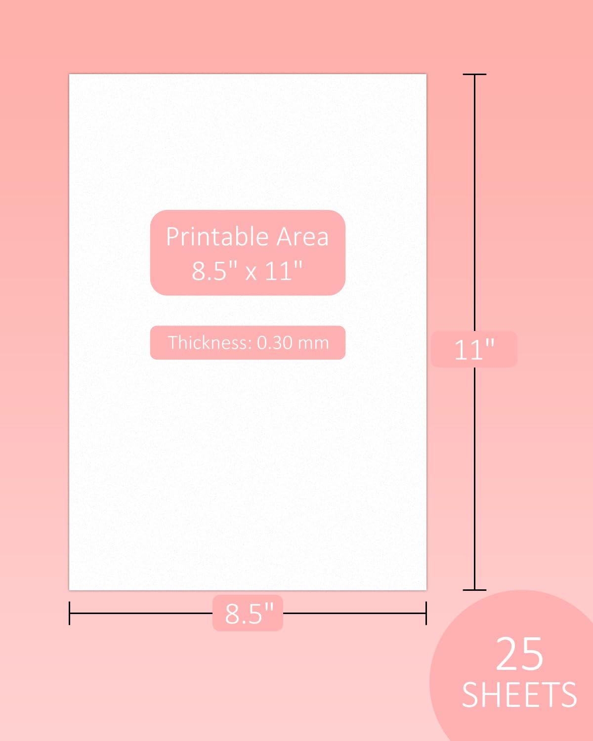 25pcs Edible Wafer Paper A4 Size, 8.5" x 11" Food Grade Wafer Sheets, Edible Paper for Cakes Printable, Rice Starch Sheets for Candy & Decoration (0.3mm)