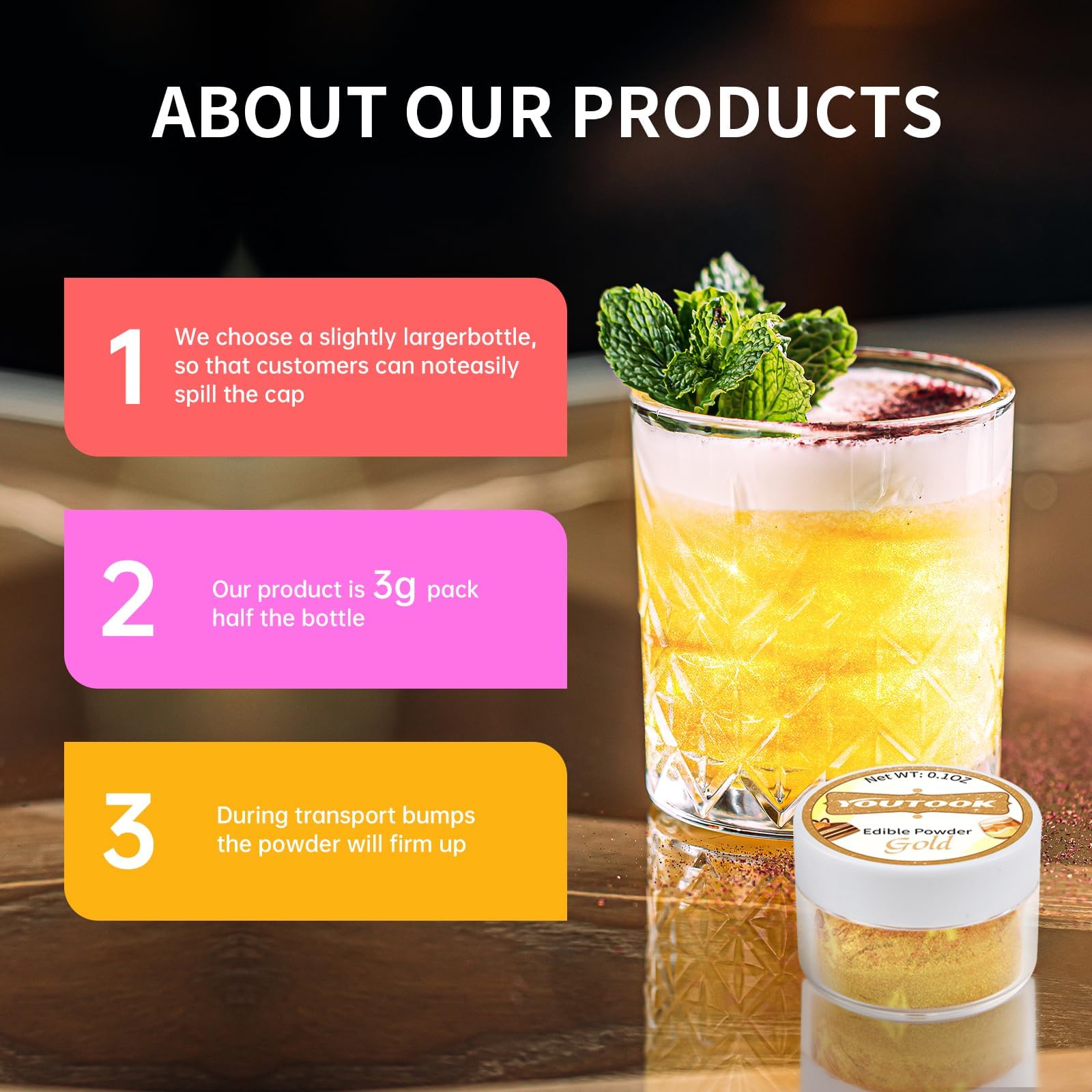 Edible Glitter for Cocktails, 10 Colors Easter Luster Dust Edible for Drinks, Food Grade Dusting Powder for Cake Decorating, Eggs, Fondant, Strawberries, Cupcakes, Candy